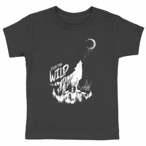 T-shirt Enfant unisexe premium plus noir et couleurs - coton bio - Loup