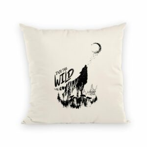 Coussin et housse – commerce équitable – Loup