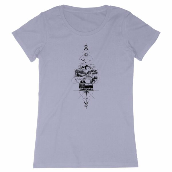 T-shirt Femme Premium Plus blanc et couleurs - coton bio - vanlife