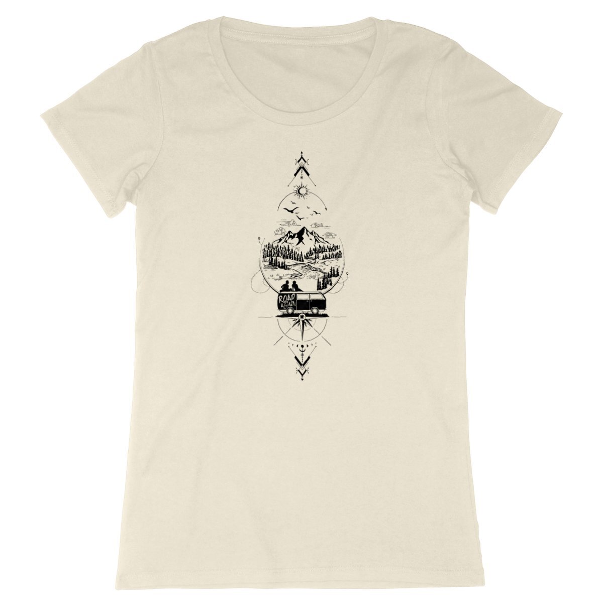 T-shirt Femme Premium Plus blanc et couleurs - coton bio - vanlife