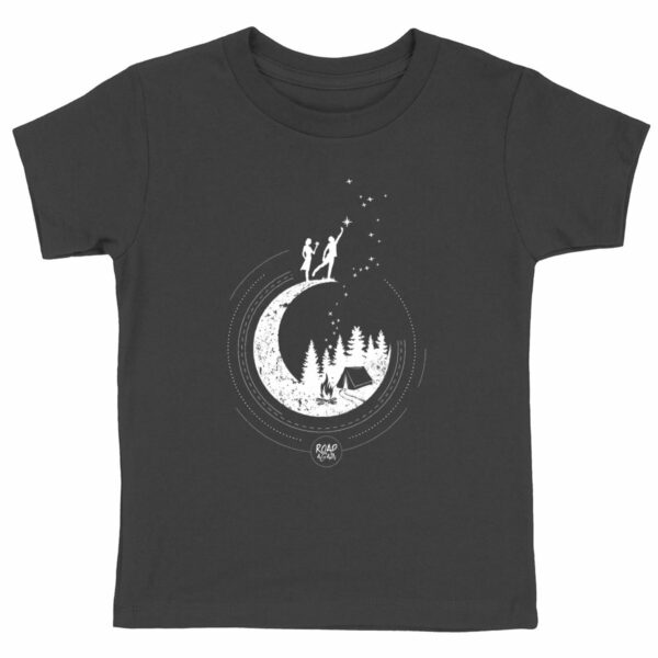T-shirt Enfant unisexe Premium Plus noir et couleurs - coton bio - Lune