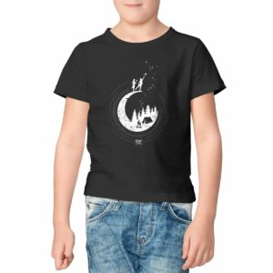 T-shirt Enfant unisexe Premium Plus noir et couleurs - coton bio - Lune