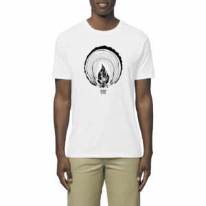 T-shirt Homme léger blanc - coton bio - Flamme