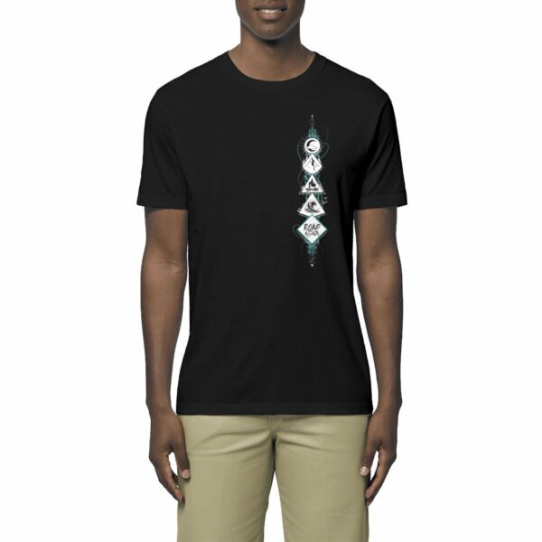 T-shirt Homme léger noir en coton bio de la collection 4 éléments de Road Again