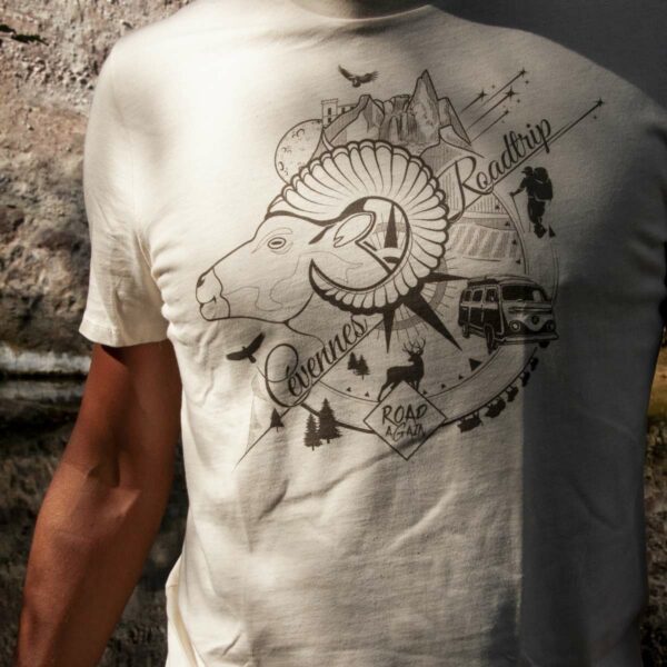 Tee shirt bio homme de la collection Cévennes, couleur naturel