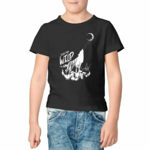 T-shirt Enfant unisexe premium plus noir et couleurs - coton bio - Loup