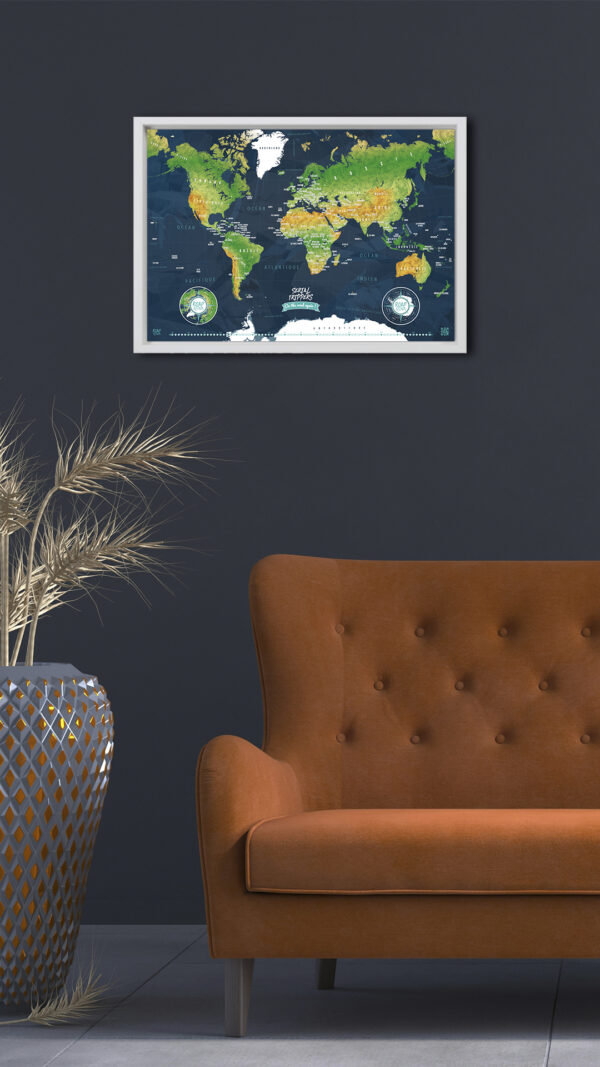 Carte du monde à épingler vos voyages et road trips * SERIAL TRIPPERS * version sombre – Image 12