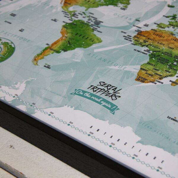 Carte du monde à épingler - serial trippers - on the road again