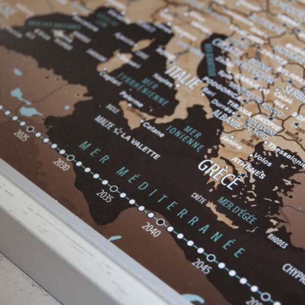 Frise chronologique de la Carte d'Europe à épingler Serial Trippers
