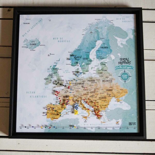 Carte d'Europe épinglable Serial Trippers de la marque Road Again