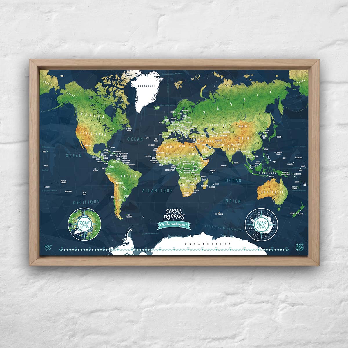 Idée cadeau voyageur carte du monde à épingler