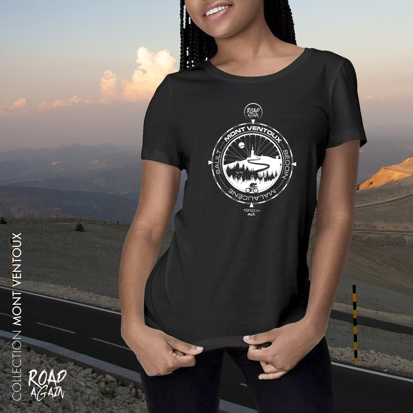 Tshirt femme léger de la collection Mont Ventoux de Road Again