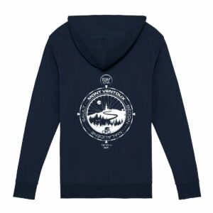 Sweat à capuche zippé – bio et polyester recyclé – Mont Ventoux à vélo