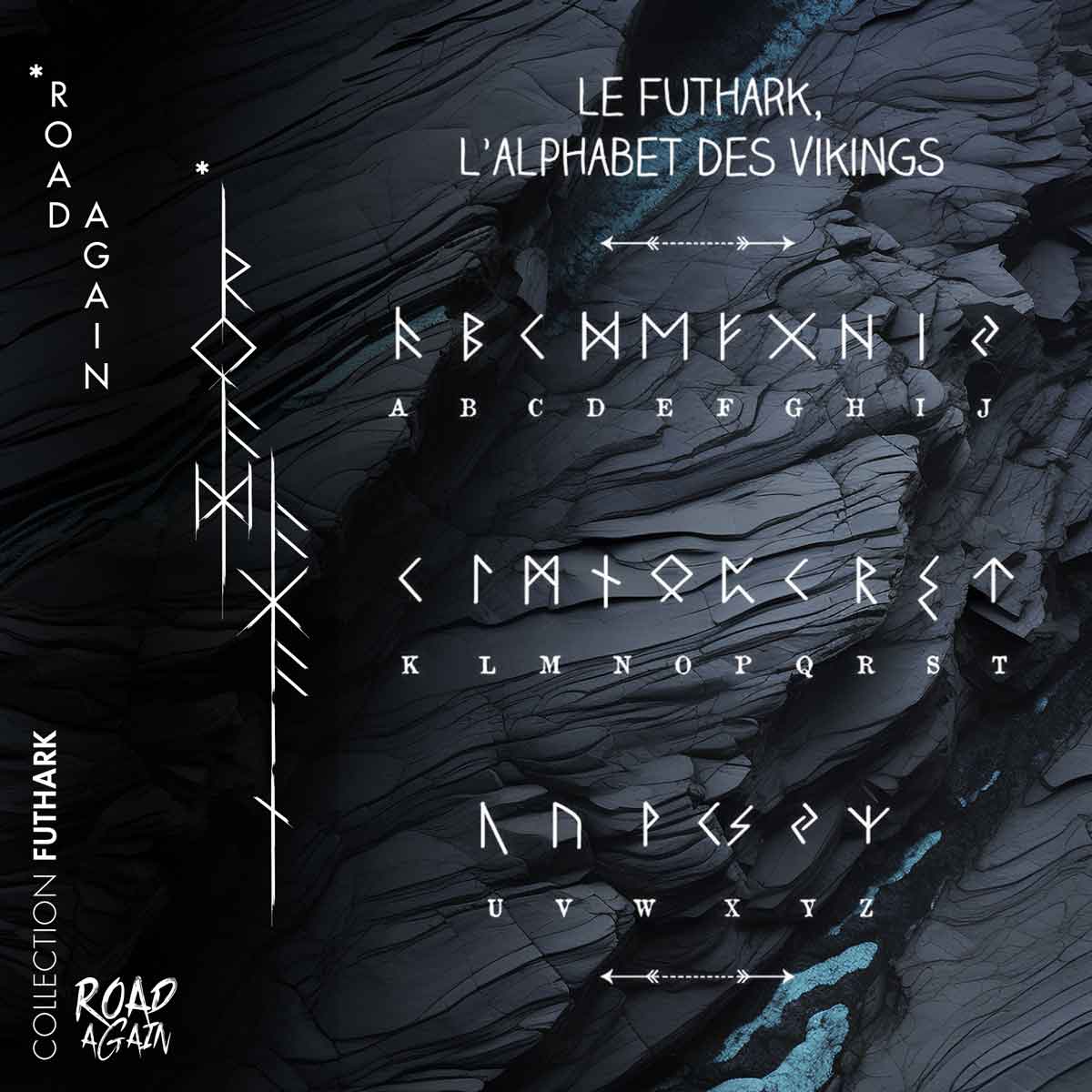 Collection Futhark de Road Again avec l'alphabet narrois