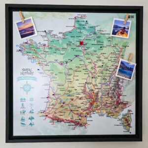 Carte de France à épingler avec accessoires et photos