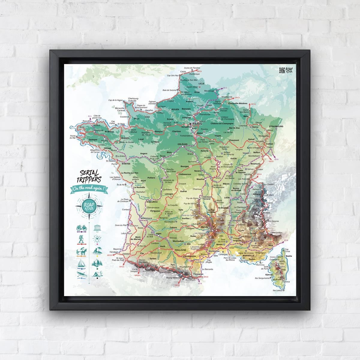 Idée cadeau voyageur carte de France à épingler